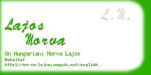 lajos morva business card